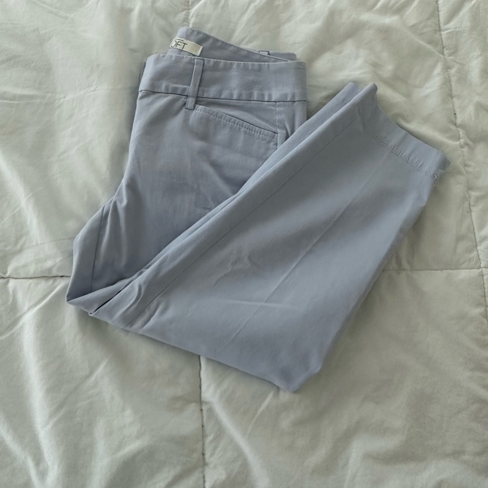 LOFT Pale Blue Women's Trousers - Slim Tailored Fit